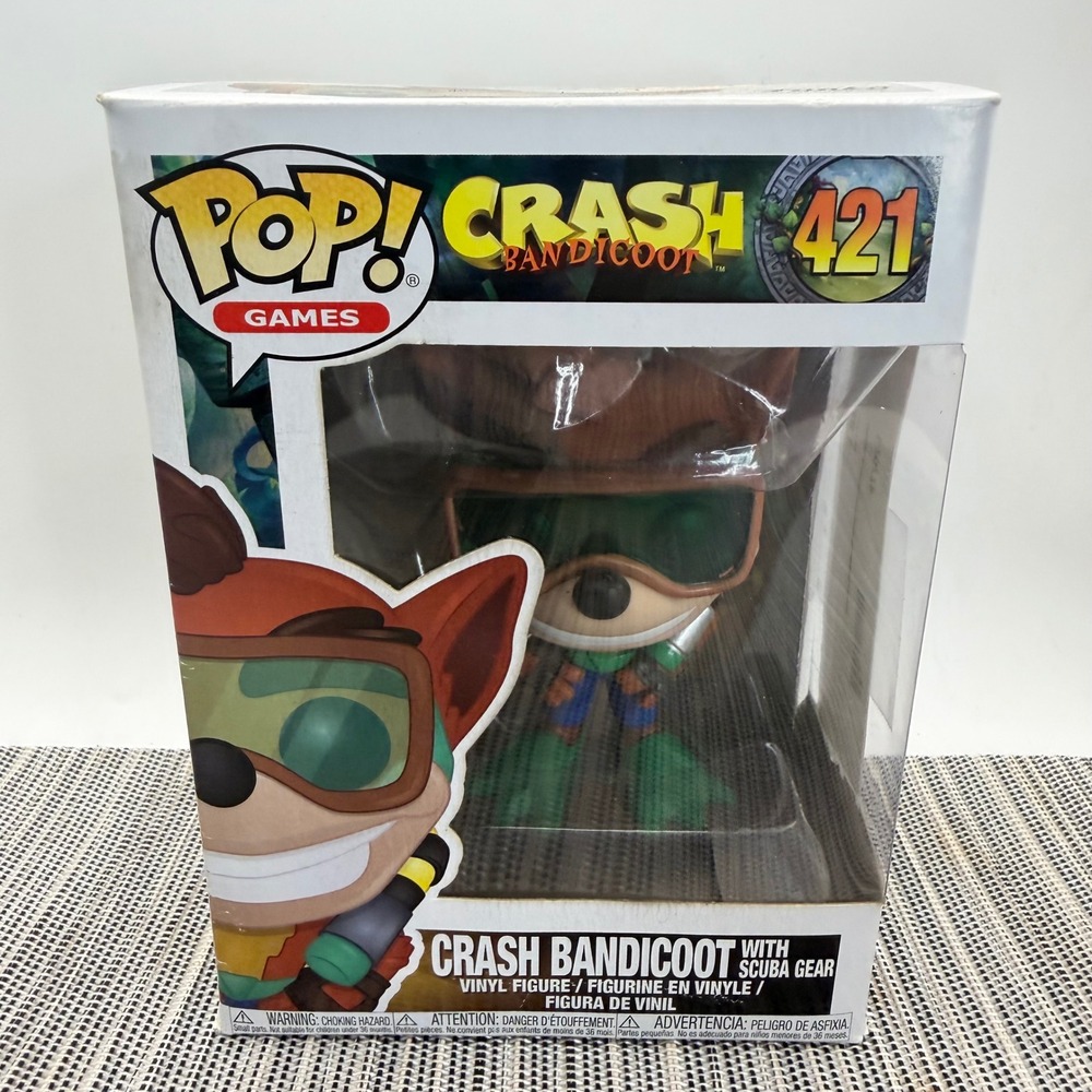 Funko Pop Games Crash Bandicoot with Scuba Gear 421 Vinyl Figure 2018 New